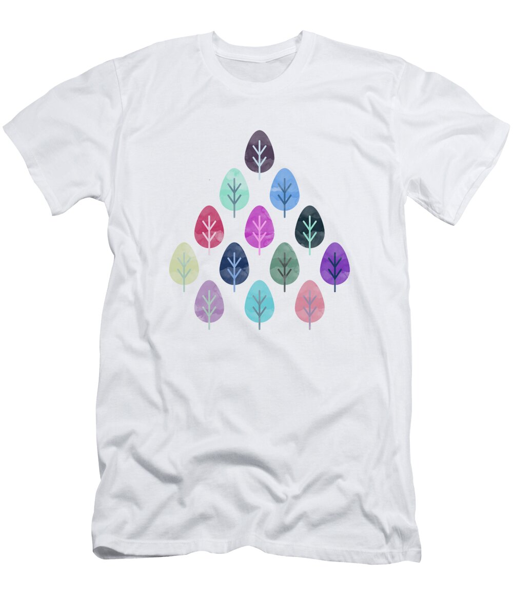 Watercolor Forest Pattern Amir Faysal T-Shirt
