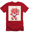 Watercolor Red Robot with Skirt Holding White Coffee Cup David Smith T-Shirt