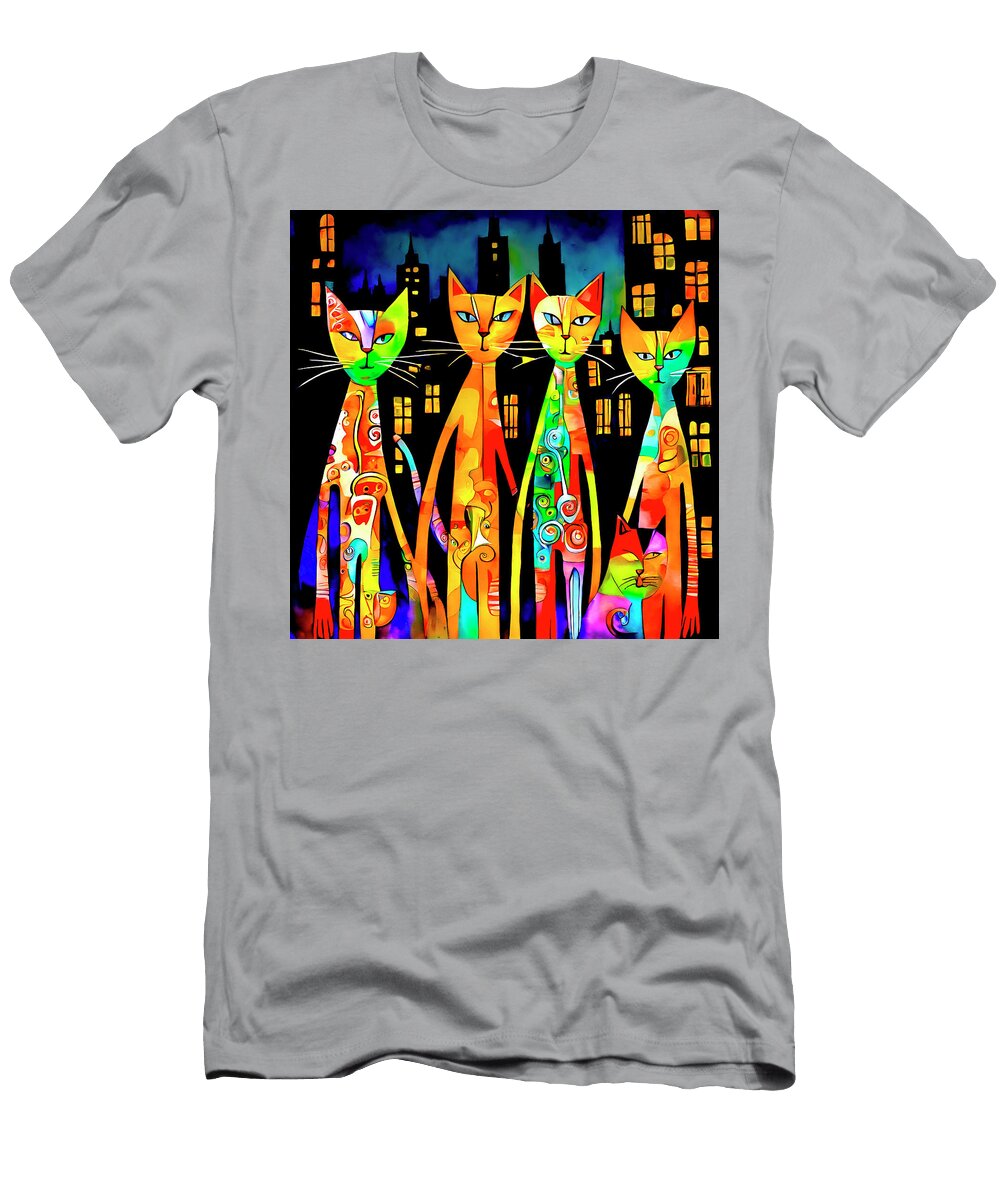 Whimsical Cats 143 Glen Allison T-Shirt