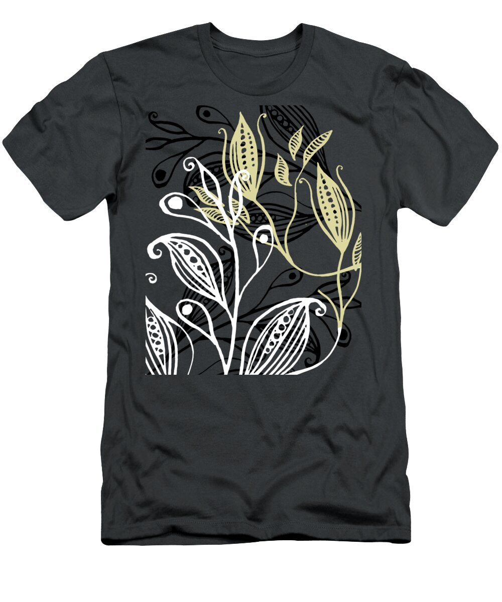 Whimsical Elegance Leaves and Seeds Floral Pattern Ii Irina Sztukowski T-Shirt