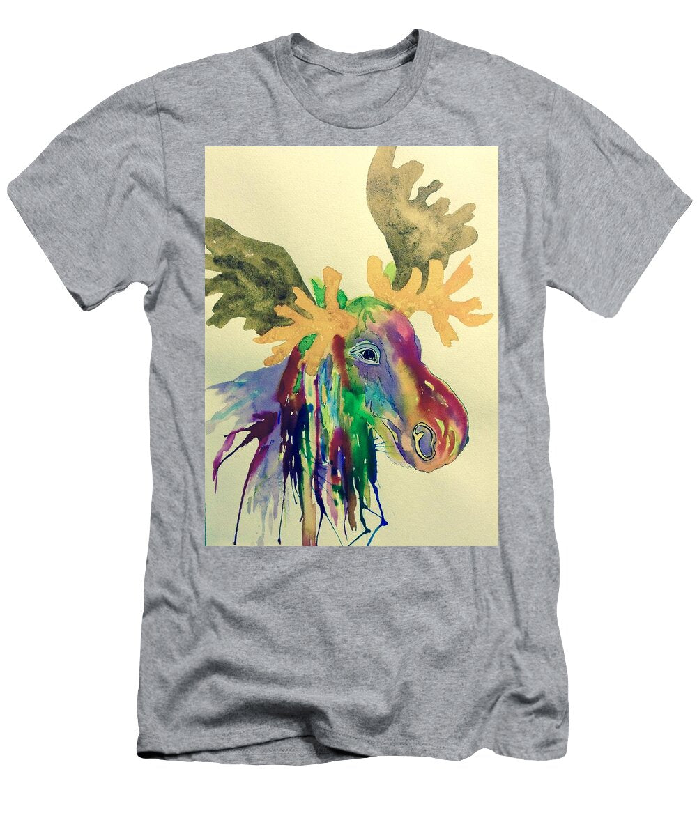 Whimsical Moose Multicolored Ellen Levinson T-Shirt
