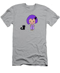 Whimsy Girl and Cat in Violet and Purple Barefoot Bodeez Art T-Shirt