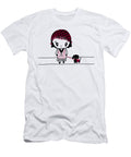 Whimsy Girl and Dog in Black and Red Barefoot Bodeez Art T-Shirt