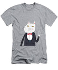 White Cat with Tuxedo and Wine Glass Nic Squirrell T-Shirt