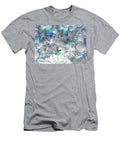 White Flowers with Bubbly Whites Teals and Blues Lucia Vega T-Shirt