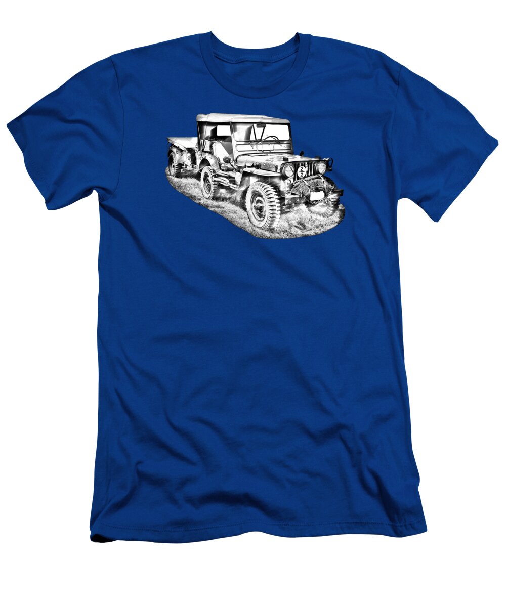 Willys World War Two Army Jeep Illustration Keith Webber Jr T-Shirt