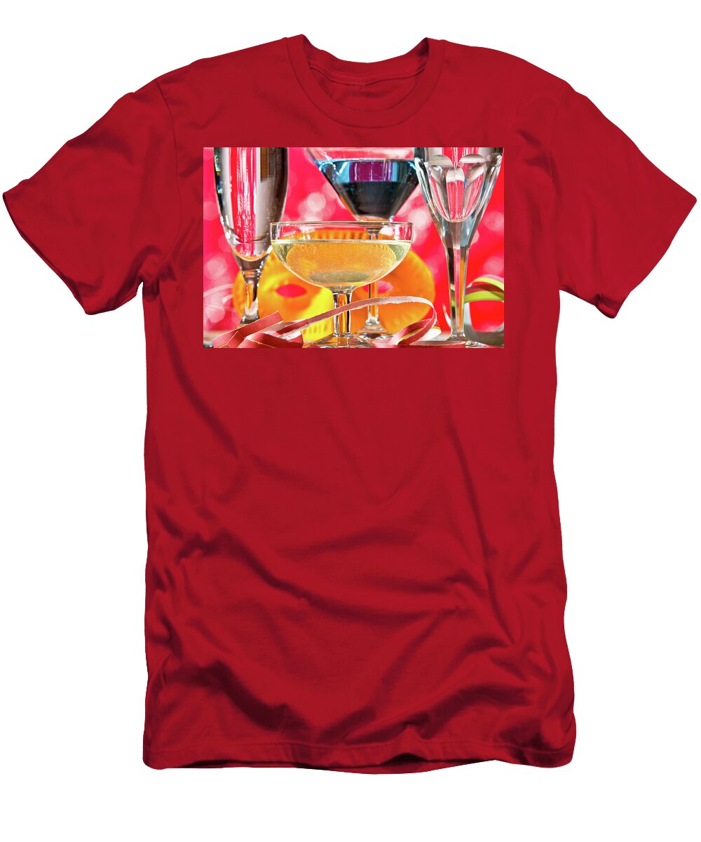 Wine Glasses and Carnival Mask Vaclav Mach T-Shirt
