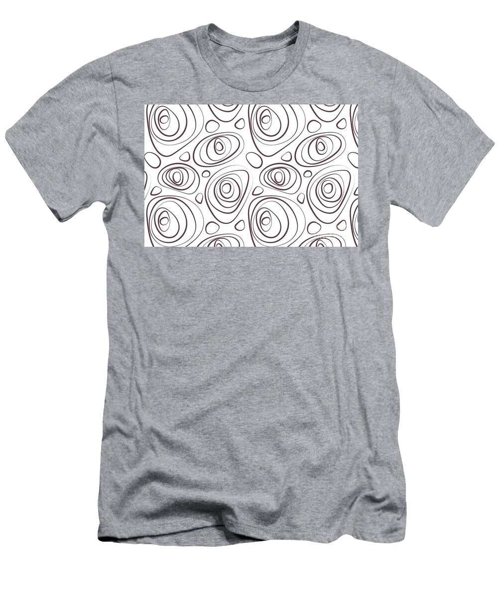 Wine Purple and White Wacky Retro Circle Pattern Petite Pattern Minimal Graphic Designs T-Shirt