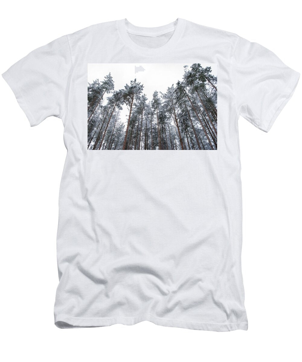 Winter in the Pine Forest the View From the Bottom Up Elena Dolotova T-Shirt