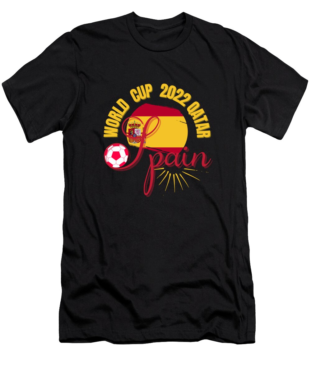 World Cup 2022 Qatar Spain Flag Soccer Sport Game Player Gifts Aesha Mohamed T-Shirt