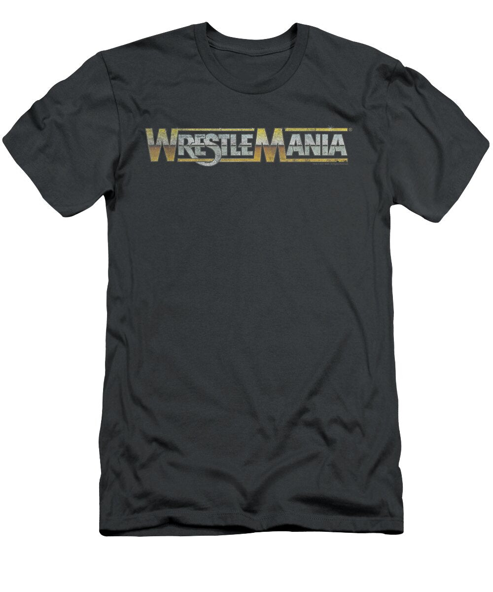 WWE Vintage Wrestlemania Logo Christmas Present Bi Jacquf Janin T-Shirt