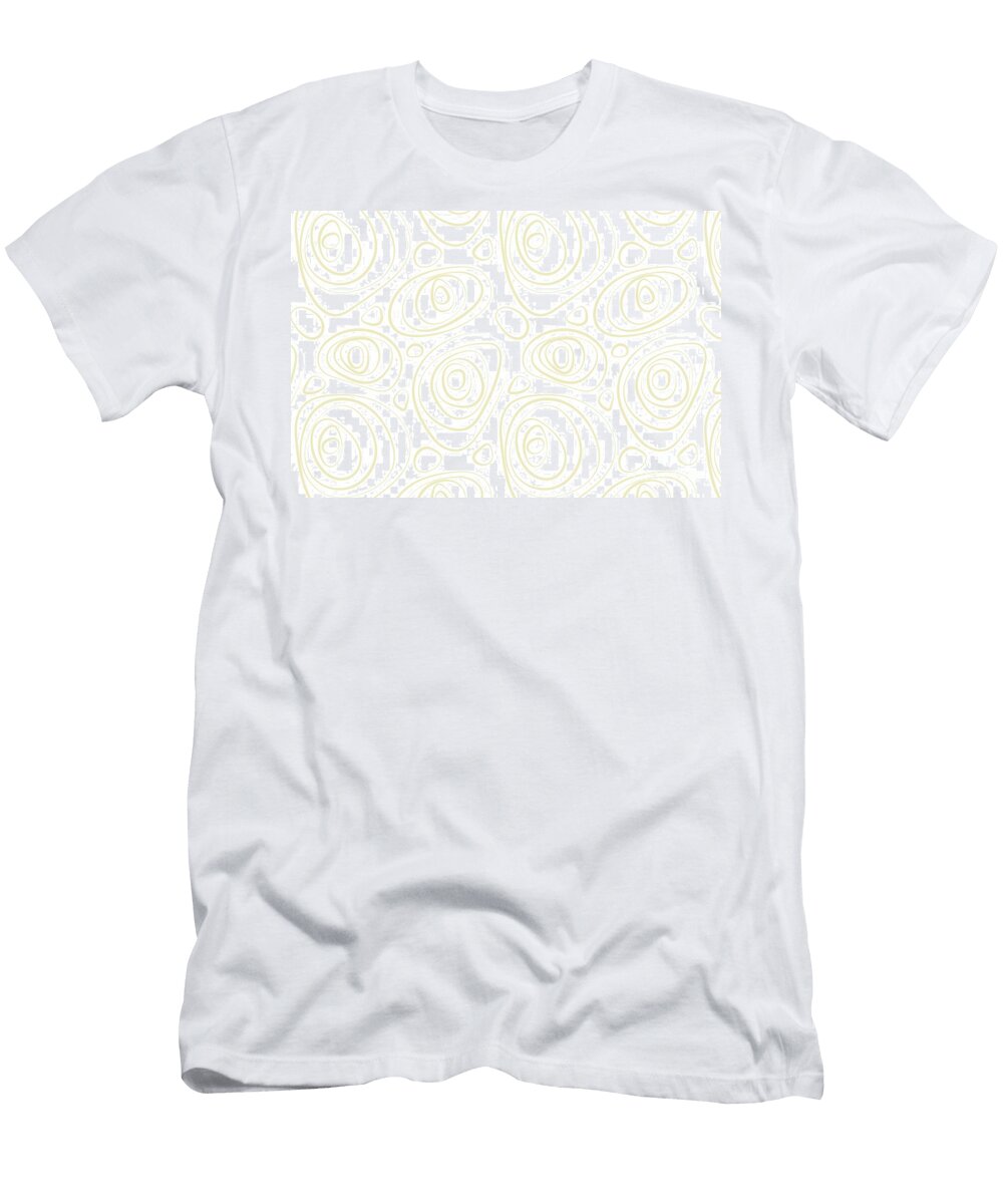 Yellow and White Wacky Retro Circle Pattern Petite Pattern Minimal Graphic Designs T-Shirt