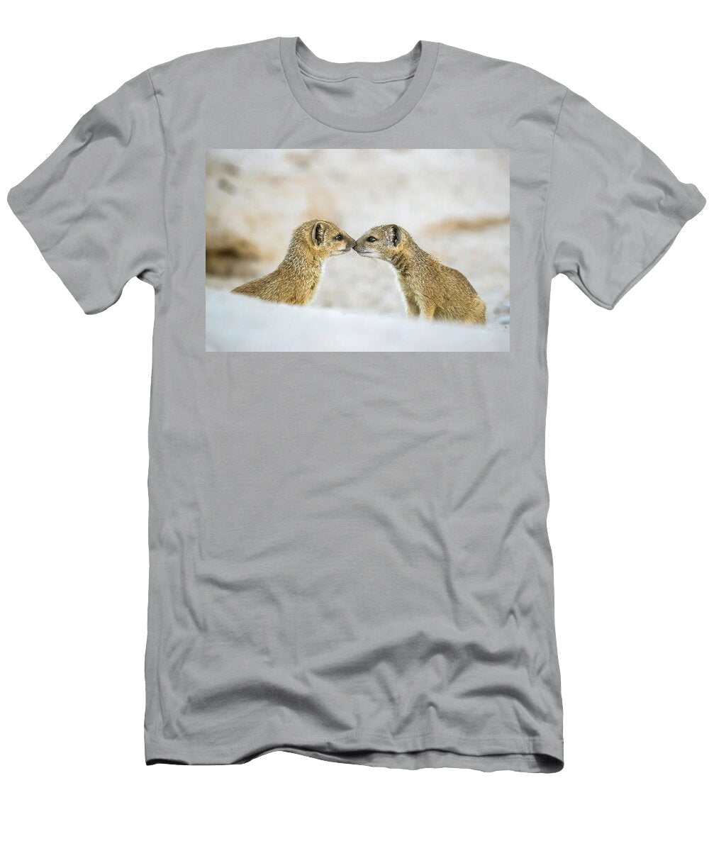 Yellow Mongoose Two Pups Nose to Nose Kalahari Gemsbok Ann Steve Toon Natureplcom T-Shirt