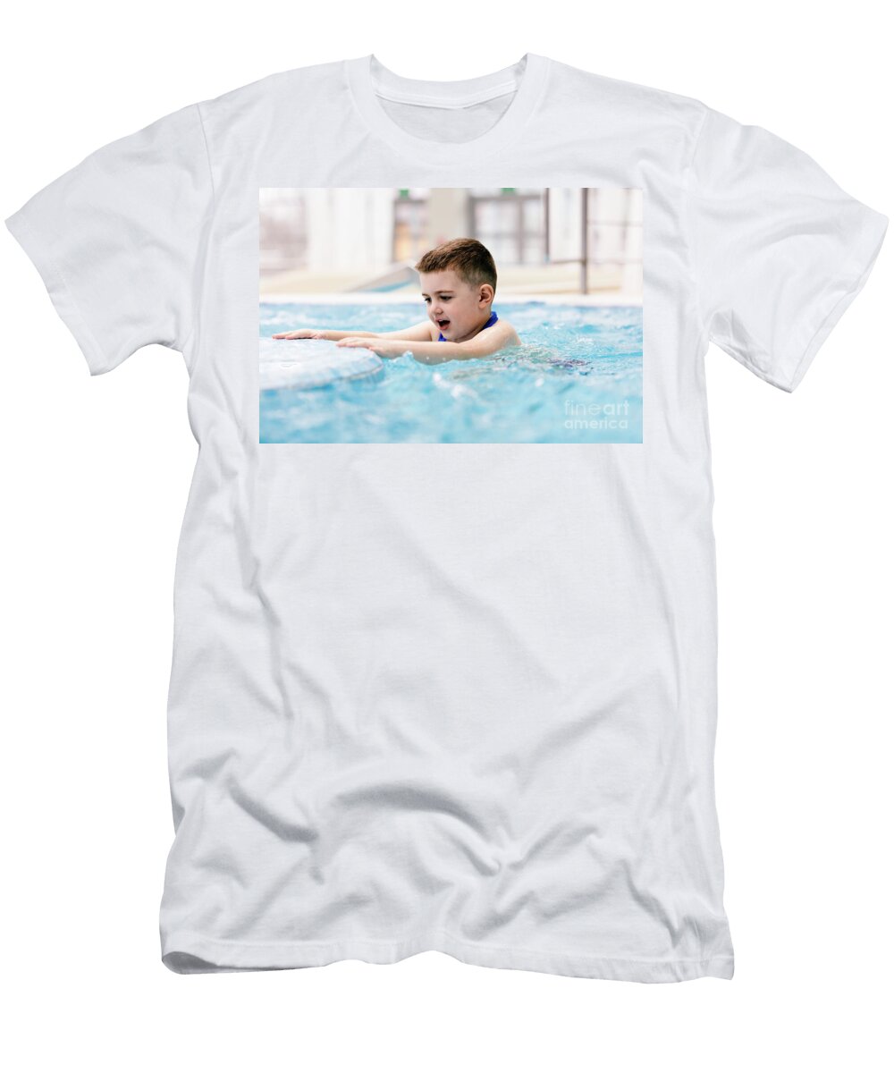 Young Boy in a Hot Tub Having Fun Relaxing Michal Bednarek T-Shirt