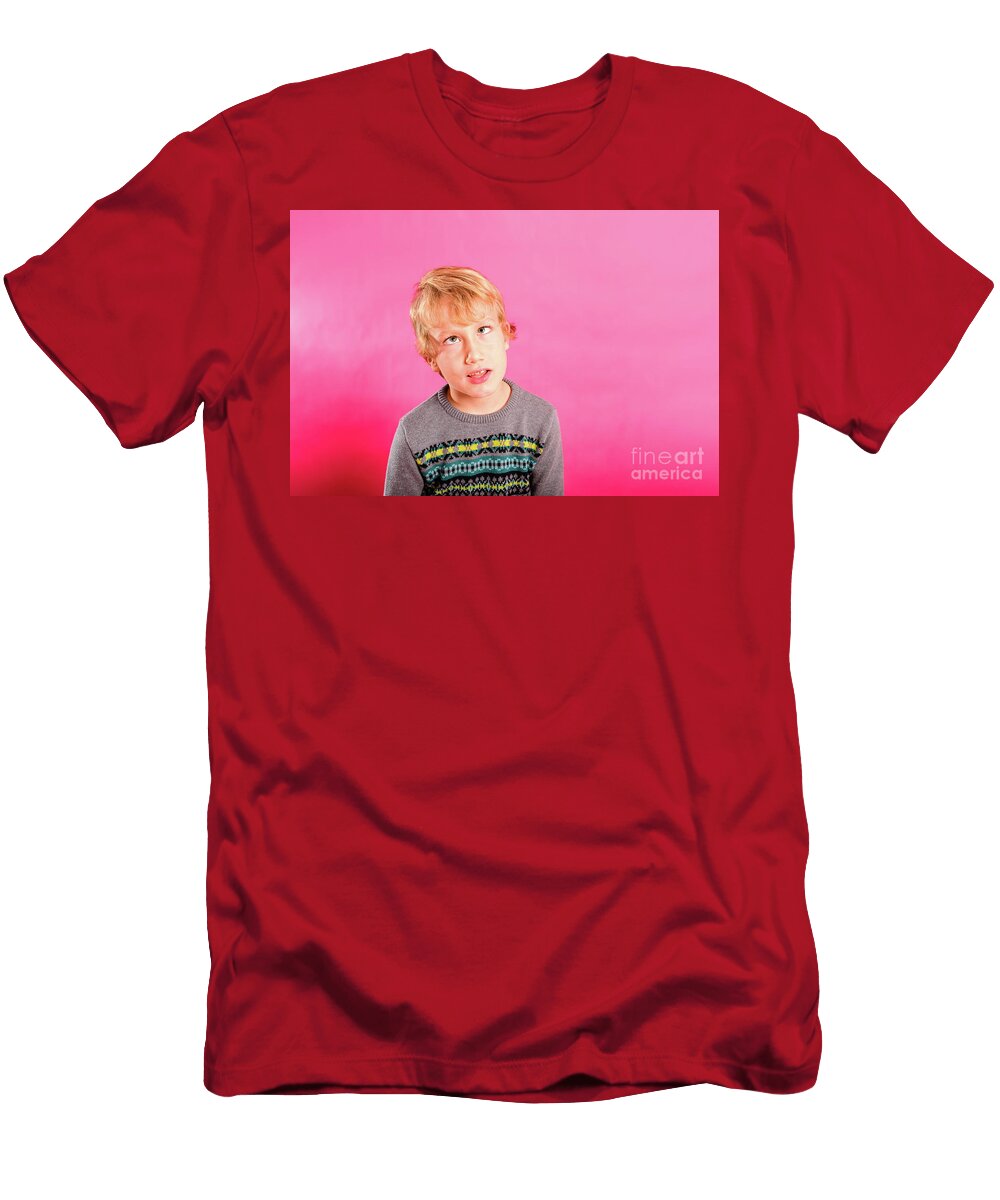 Young Child Boy Making Strange Faces Rolling His Eyes in a Grot Joaquin Corbalan T-Shirt