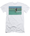 Young Guy Riding Goofy on a Wakeboard in Aruba Dejavu Designs T-Shirt