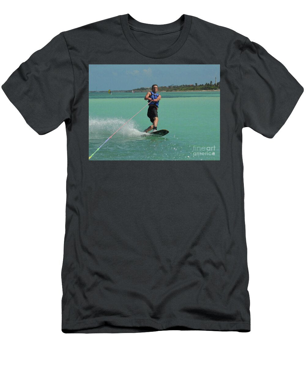 Young Wakeboarder Riding Goofy on a Wakeboard Dejavu Designs T-Shirt