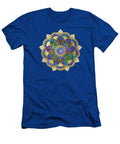 Zen Flower Mandala on Blue Peggy Collins T-Shirt